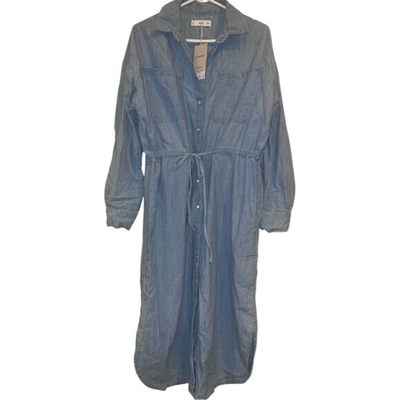 NWTs Mango Cotton Button Up Shirt Dress Size Medium - Picture 1 of 8